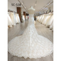 Luxury Beaded Long Train Lace Tail Wedding Dress/Bridal Gown